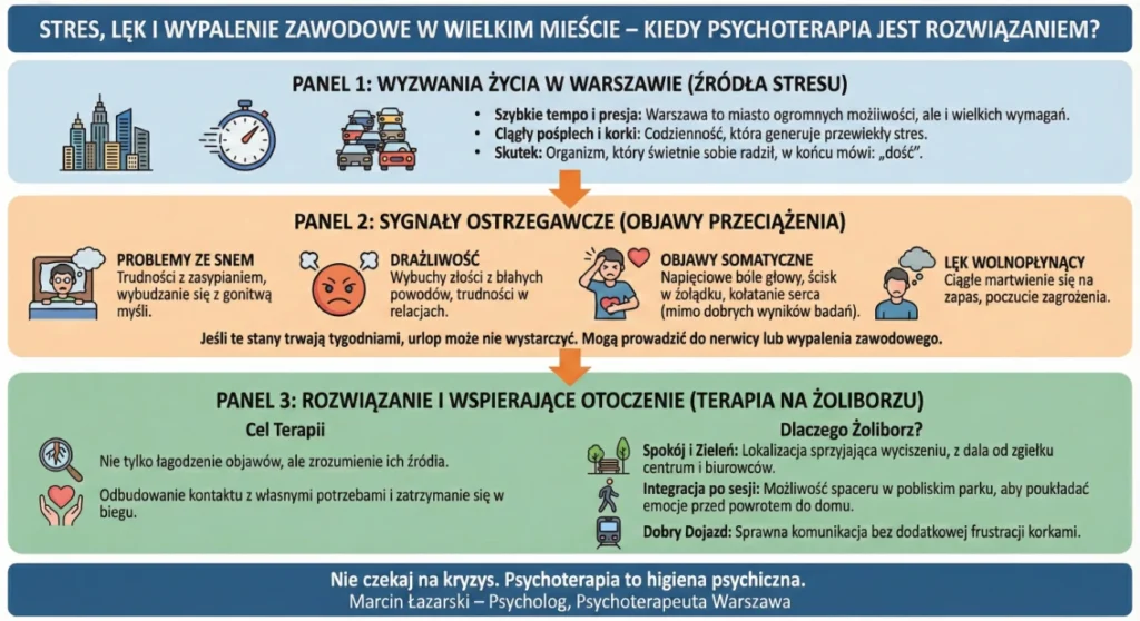 infografika na temat stresu i lęku